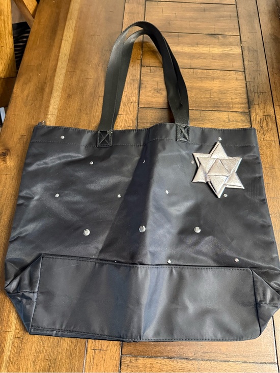 Bath & Body Works Handbags - Bath & Body Works Black Tote with Silver Star Accent